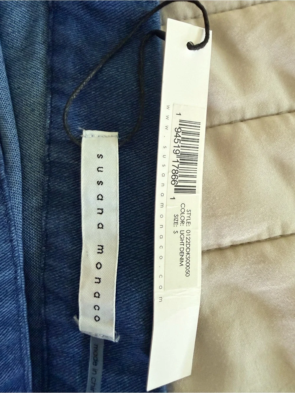 Susana Monaco Denim Blue Crop Top & Mini Skirt SET Small $255 Retail. *SET*